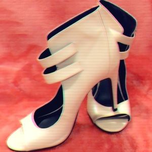 Cream colored heels.